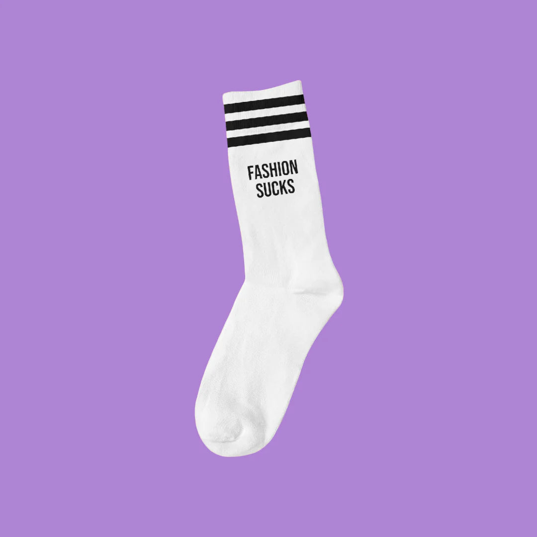 FASHION SUCKS BLACK - WHITE SOCKS