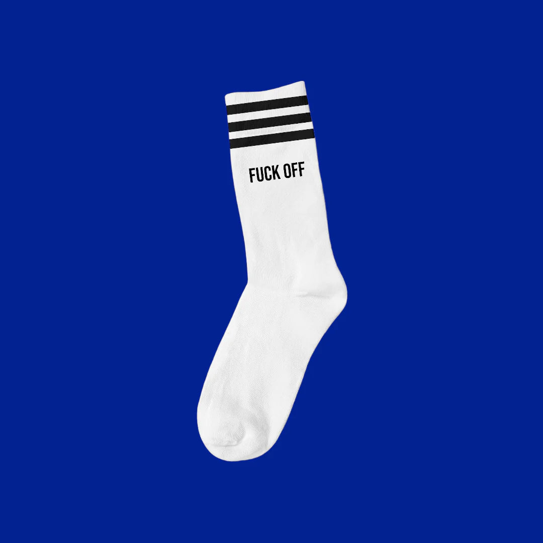 FUCK OFF BLACK - WHITE SOCKS