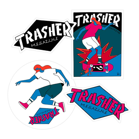 THRASHER-TRASHER STICKER 4 PACK