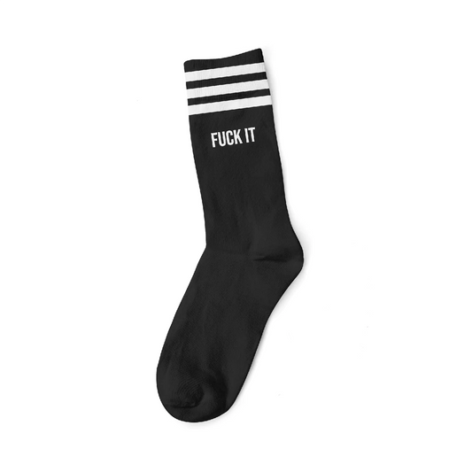 FUCK IT WHITE - BLACK SOCKS