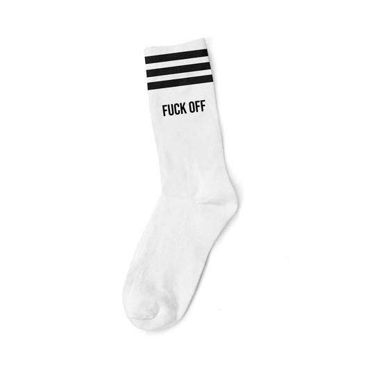 FUCK OFF BLACK - WHITE SOCKS